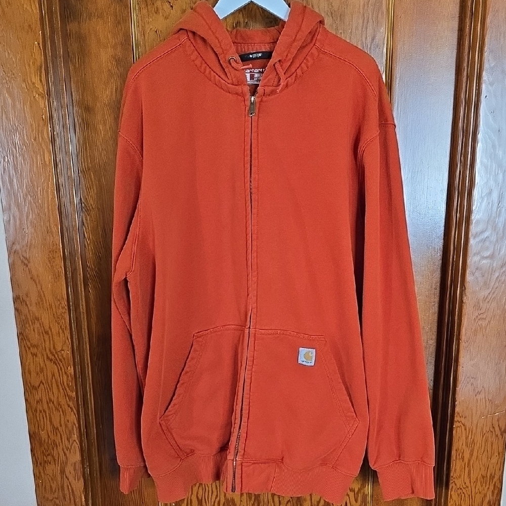 Carhartt Men's Orange Hooded Jacket